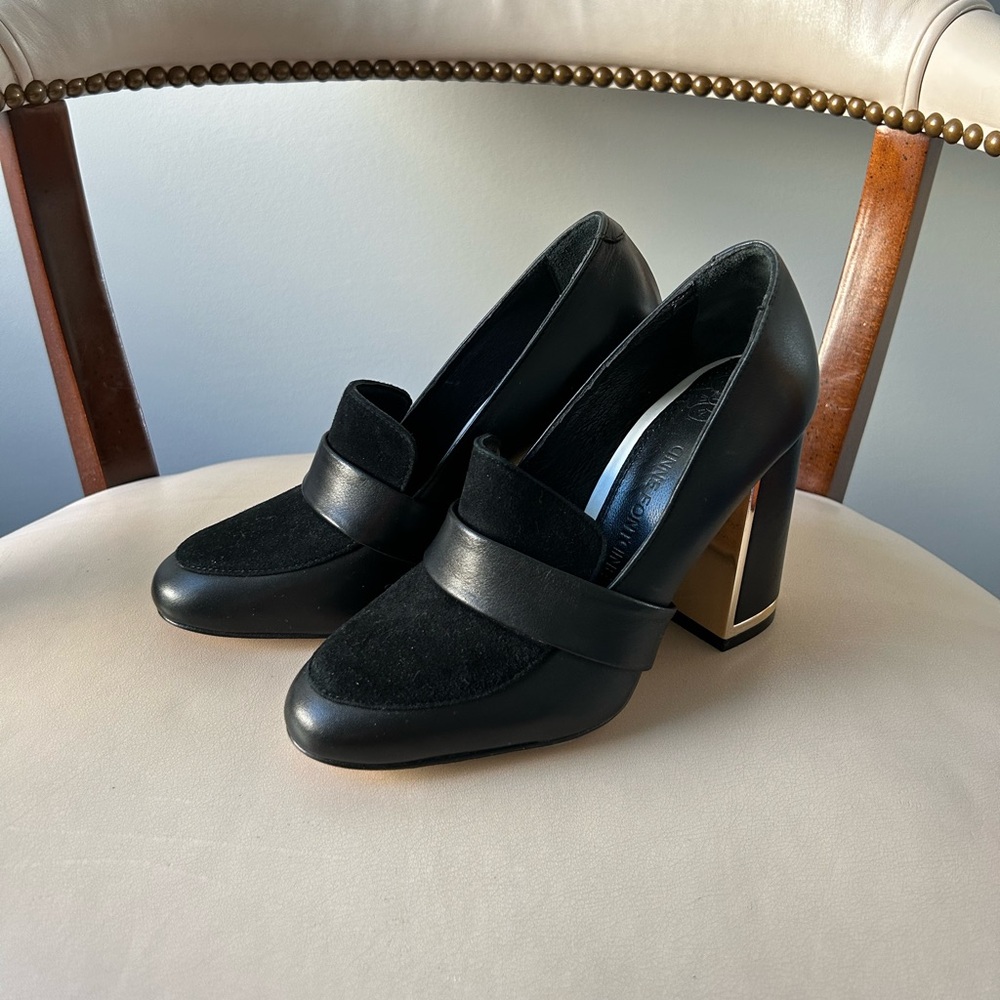 Anne Fontaine black leather heels